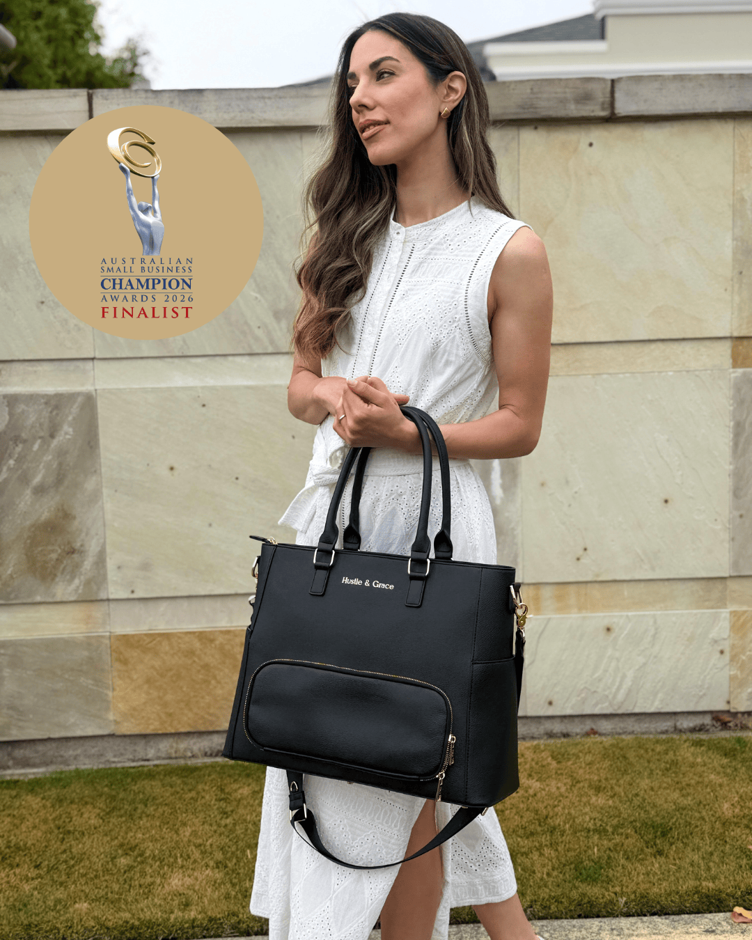 The Iluka Executive Tote in Mulberry for the modern professional woman — work tote bag by Hustle & Grace