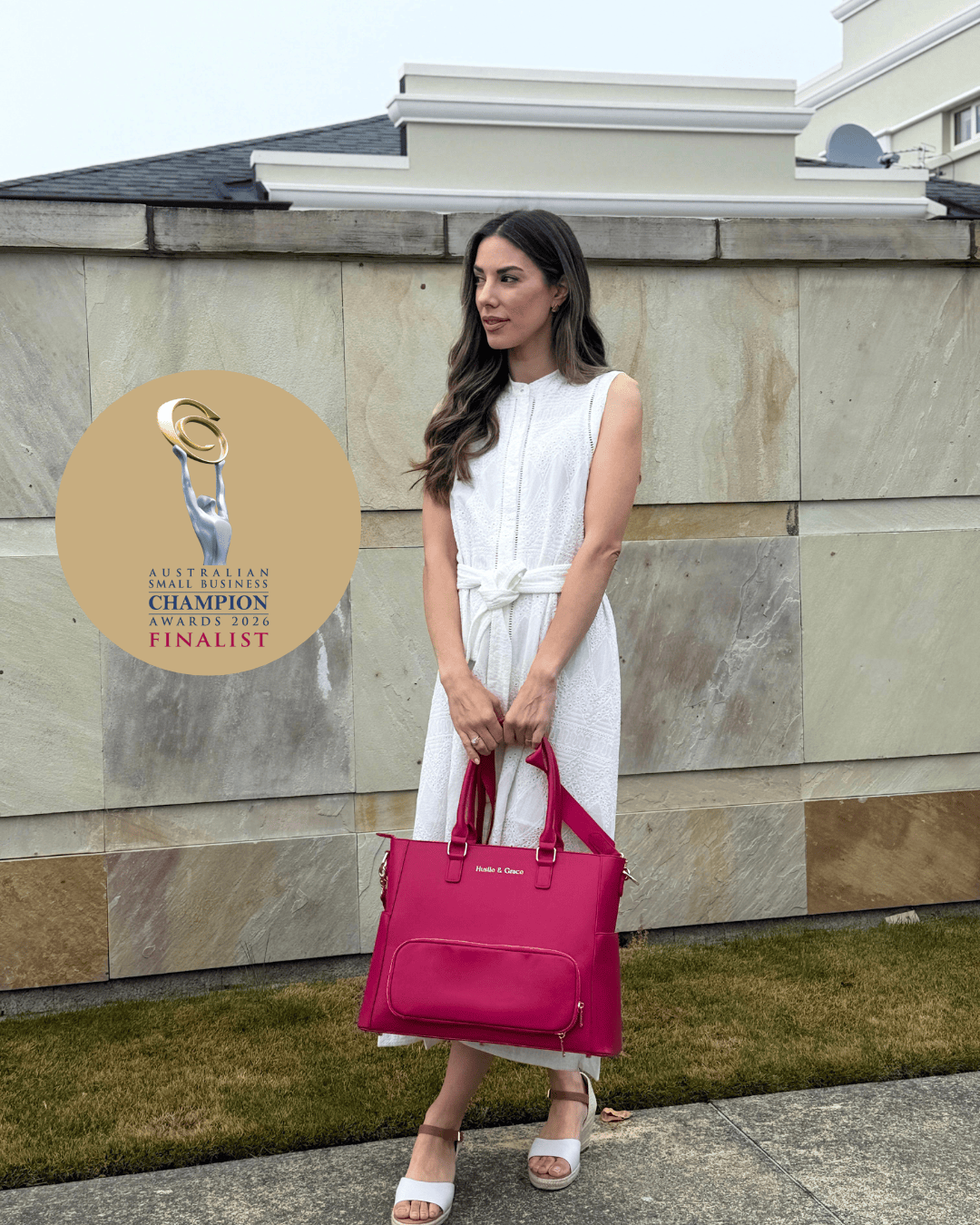 The Iluka Executive Tote in Mulberry luxury vegan corporate and travel tote bag
for women, designed on the Gold Coast by Hustle & Grace"