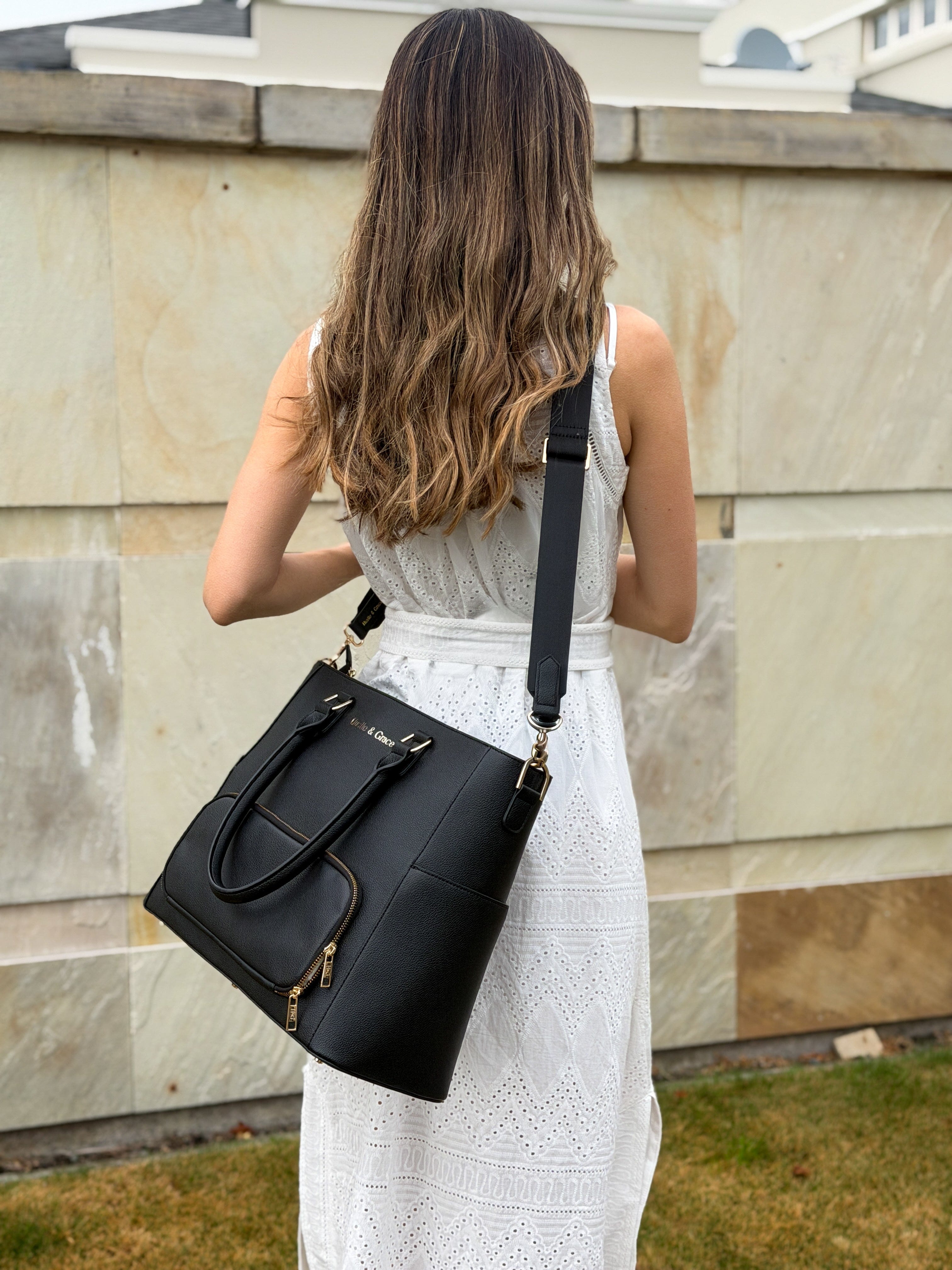 The Iluka Executive Tote in Mulberry for the modern professional woman — work tote bag by Hustle & Grace